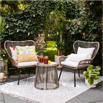 Latigo 3pc Rattan Patio Chat Set - Brown - Opalhouse™