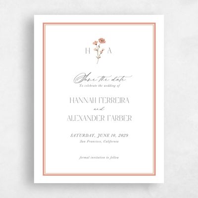 White Simple Wedding Save the Date - Marlowe Portrait