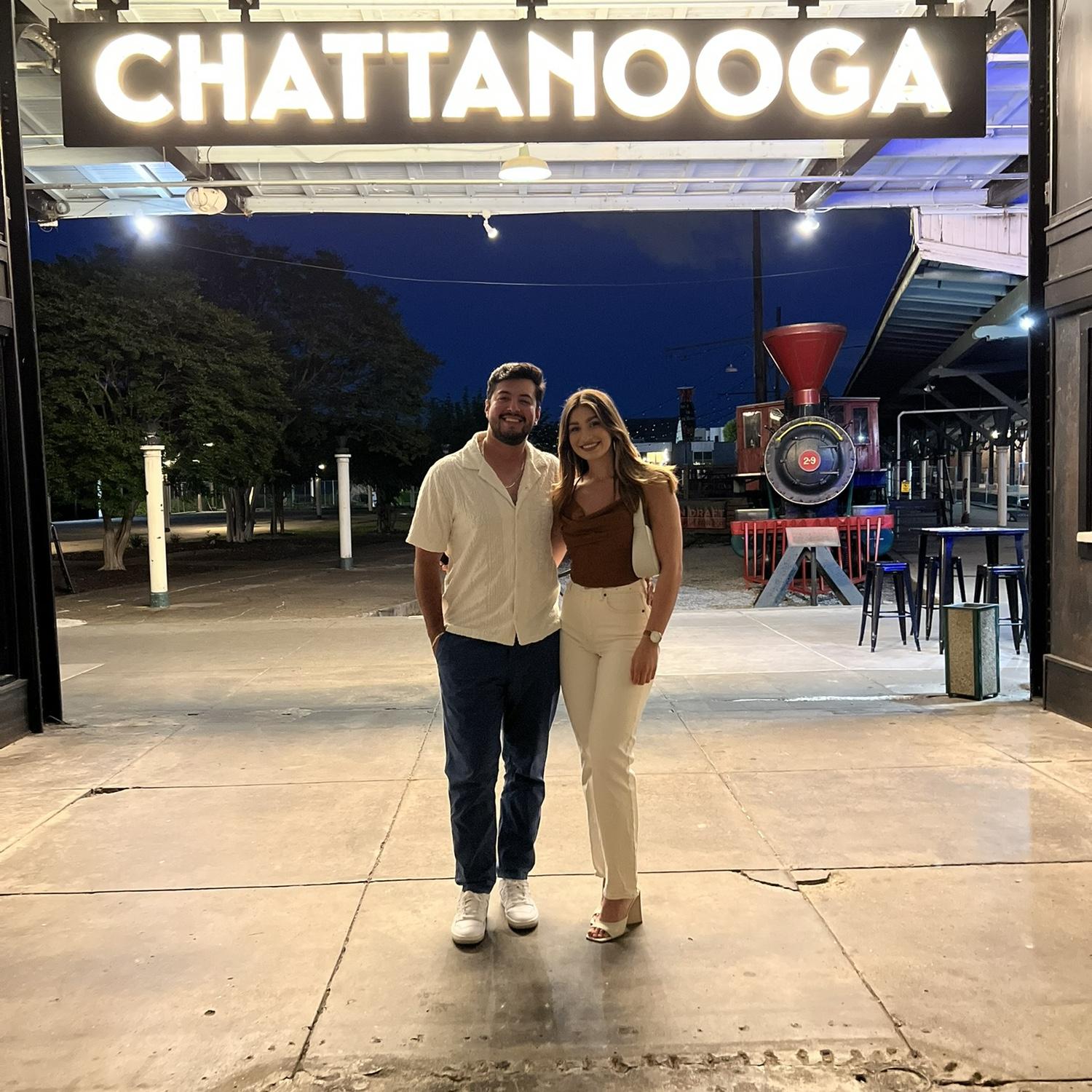 Celebrating our 1 year anniversary at the place we first traveled to together ❤️