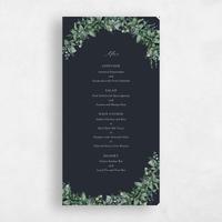 Black Wedding Menu - Elowen