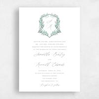 Green Wedding Invitation - Lombardy Portrait