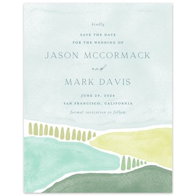 Light Sky, Blue Wedding Digital Save the Date - Vallejo Portrait