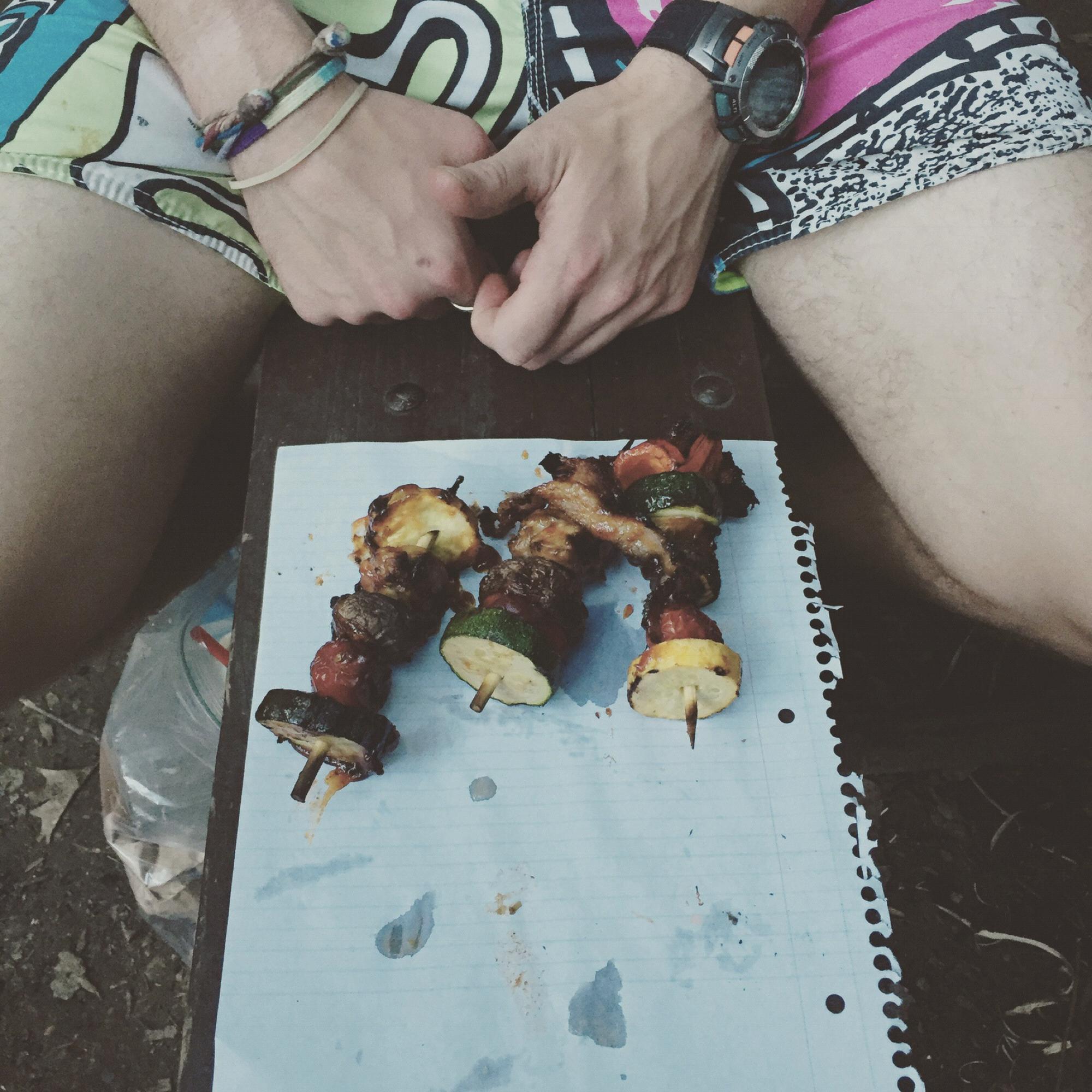 Devils Lake 2015 - forgot plates for camping trip, improvised.