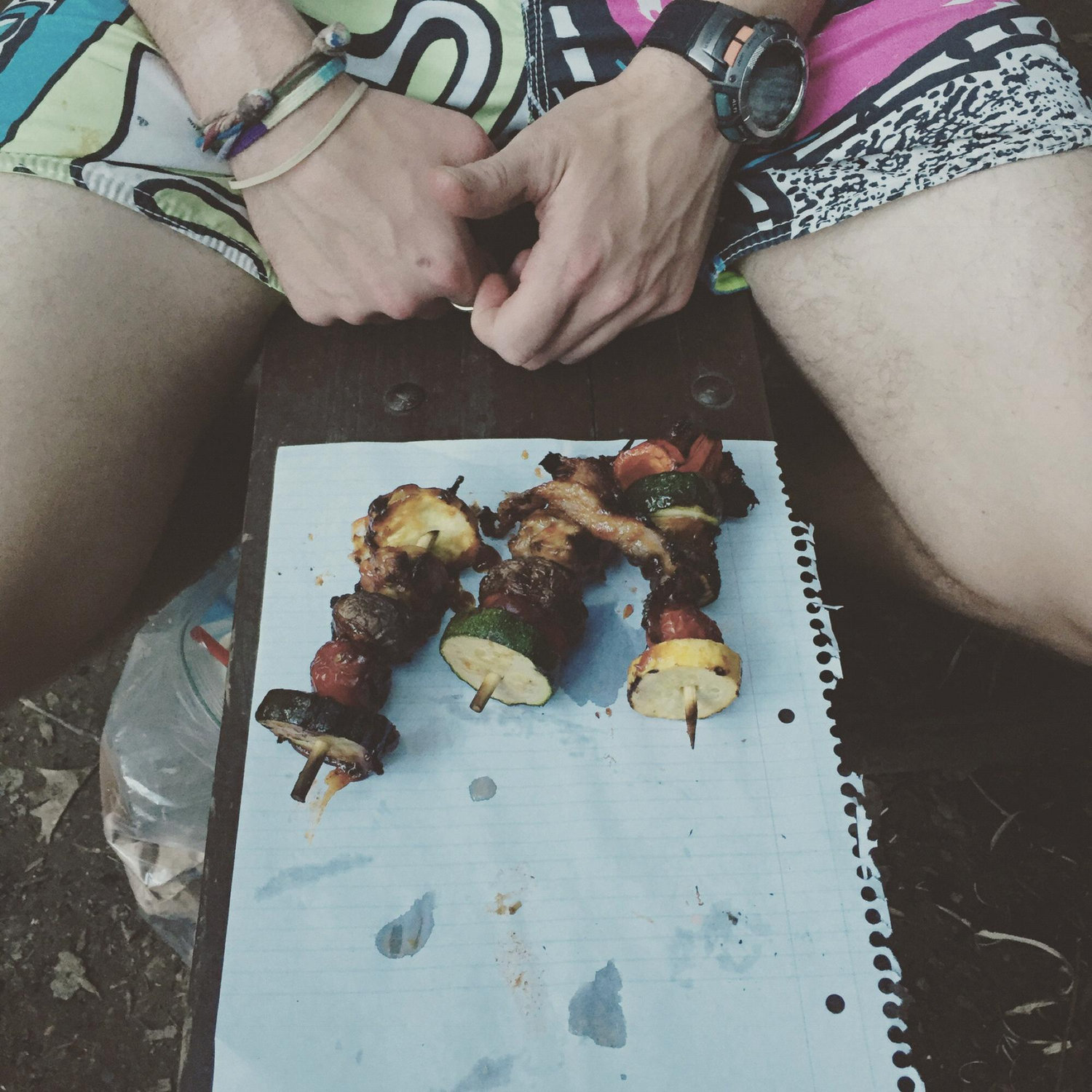 Devils Lake 2015 - forgot plates for camping trip, improvised.