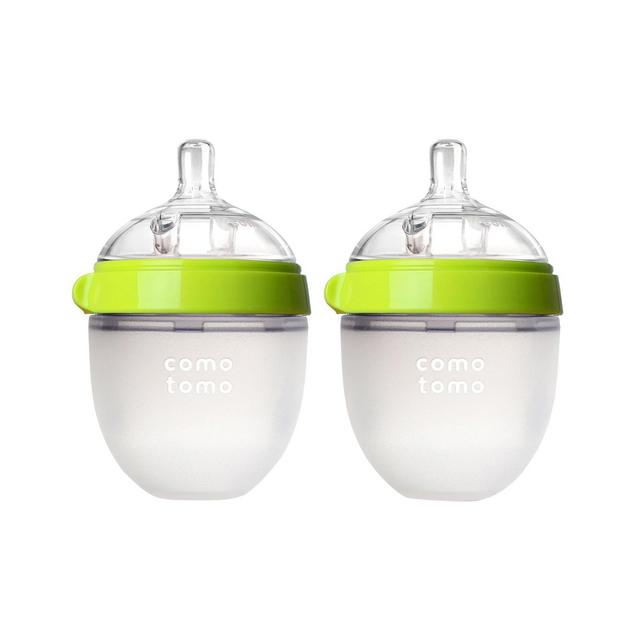 Comotomo Silicone Bottle 5-Oz (2 Pack)- Green