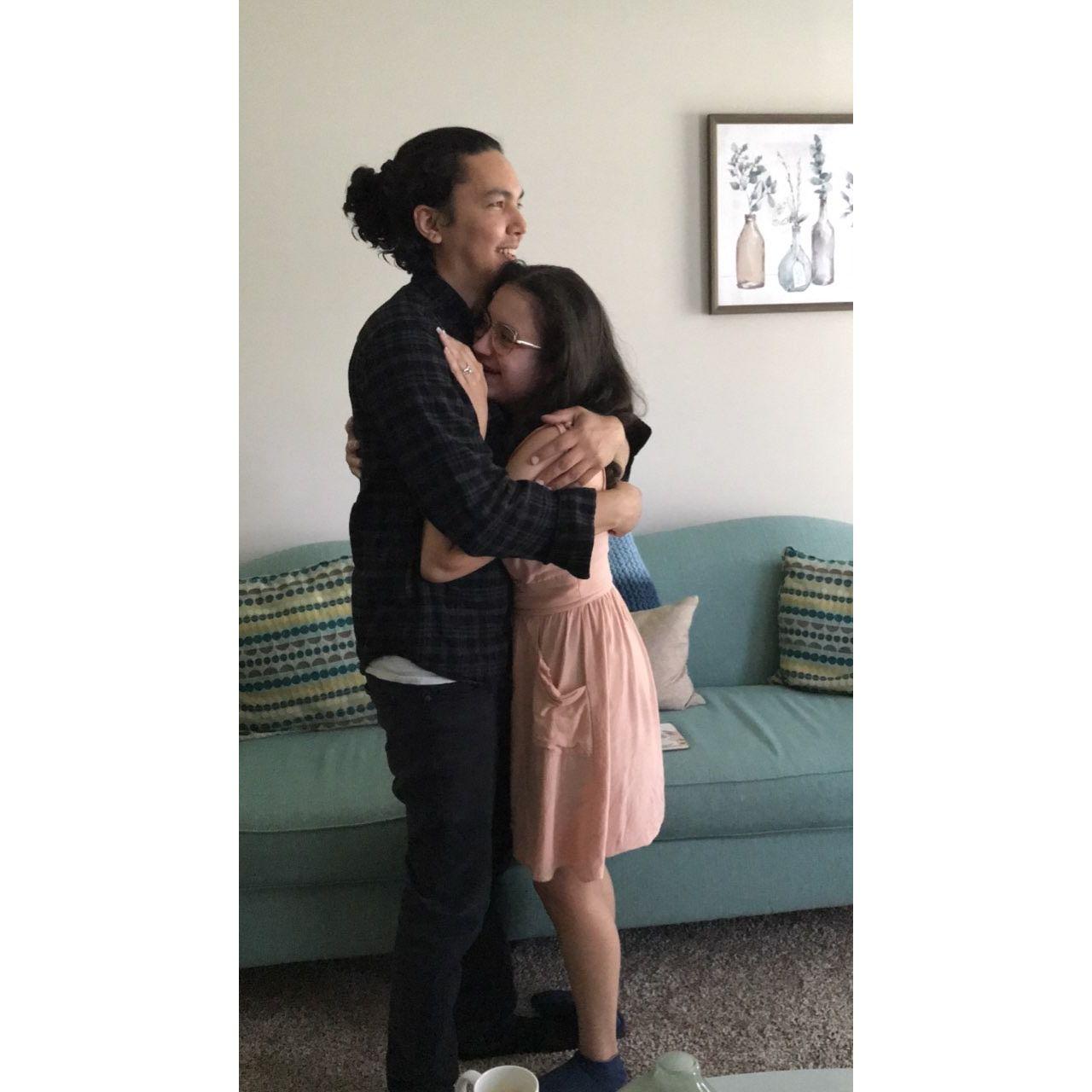 This is right after I said a teary "YES!"