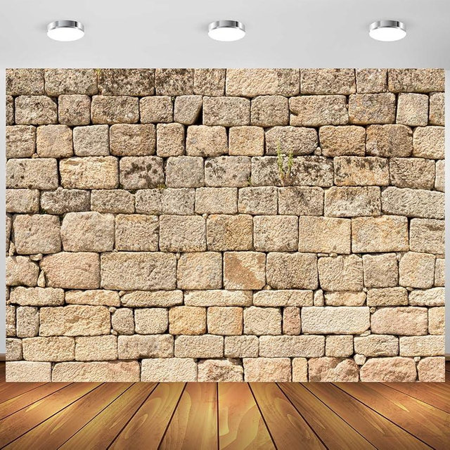 BELECO Vintage Brick Stone Wall Backdrop - 7x5ft Fabric Ancient Rock Wall Textured Background for Photography and Party Decorations