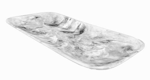 Nashi Home Classical Rectangular Platter-Black Swirl