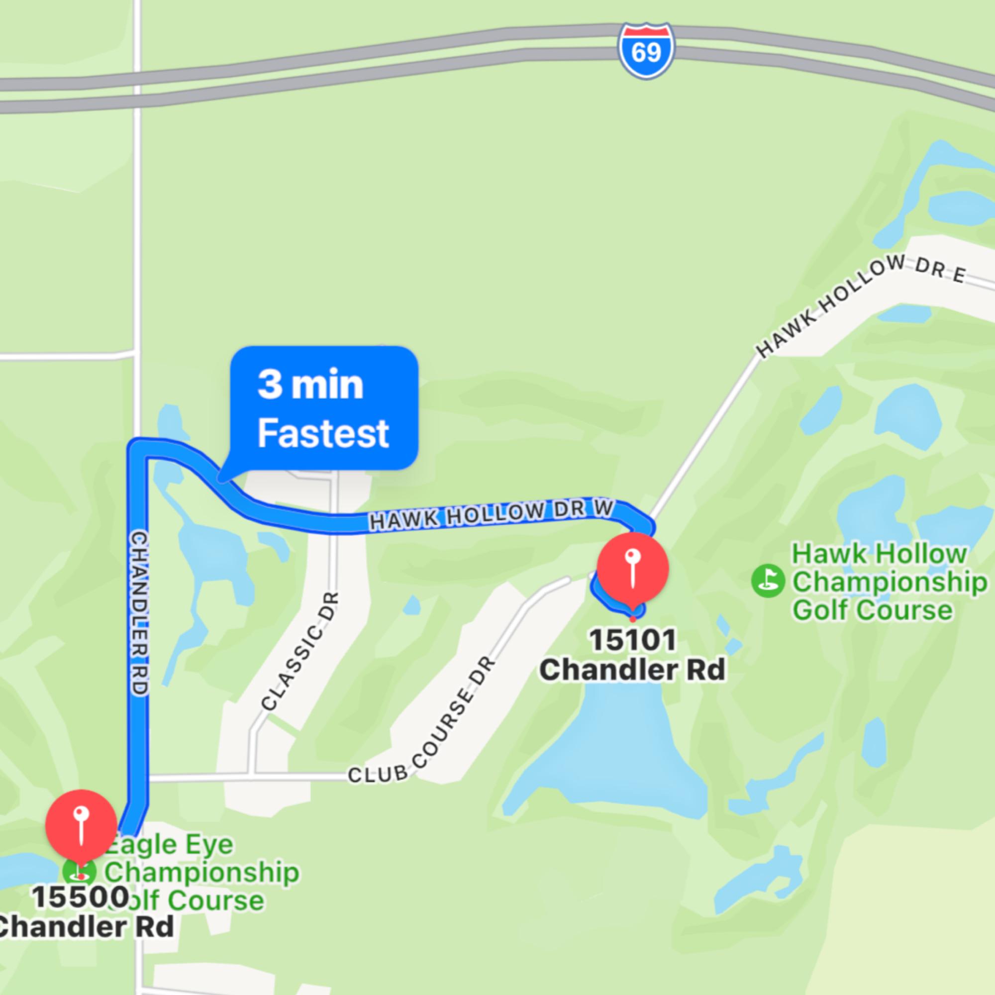 Directions from the Ceremony location to the Reception location