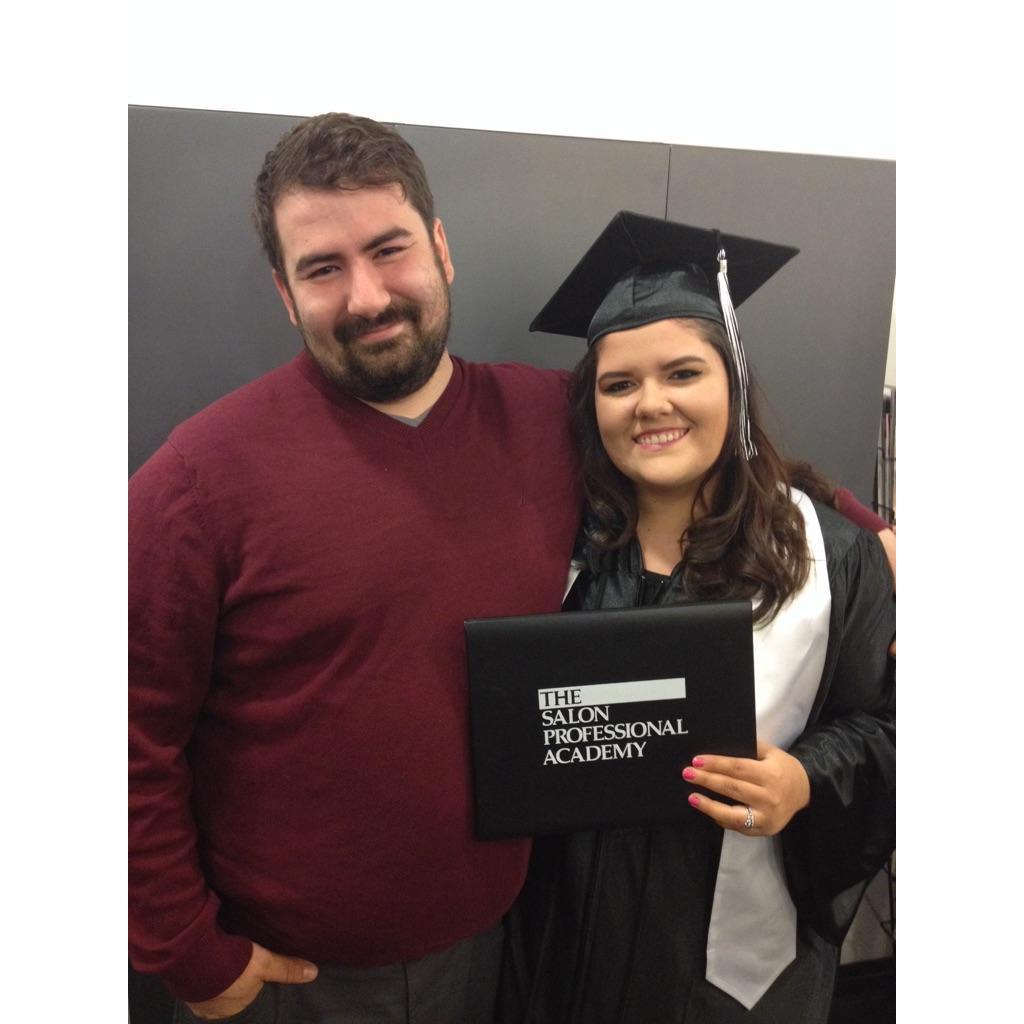 Hailey graduating cosmetology school.