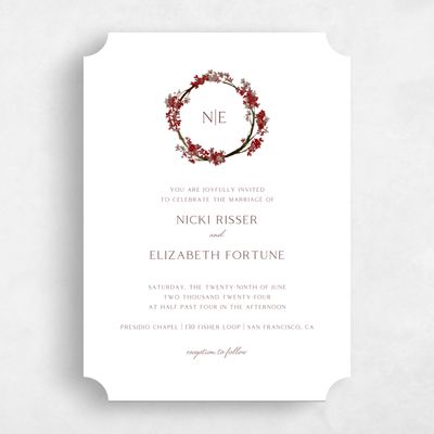 Red Ticket Wedding Invitation - Allamia Classic
