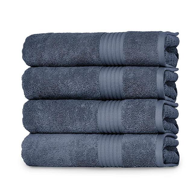 Peshkul Turkish Bathroom Towels, Best Bath Towel Sets Used by Spa& Luxury Hotel | 100% Cotton 27x54 |Set of 4 Soft Bath Towels for Bathrooms | Super Absorbent | Made in Turkey (Imperial Blue)