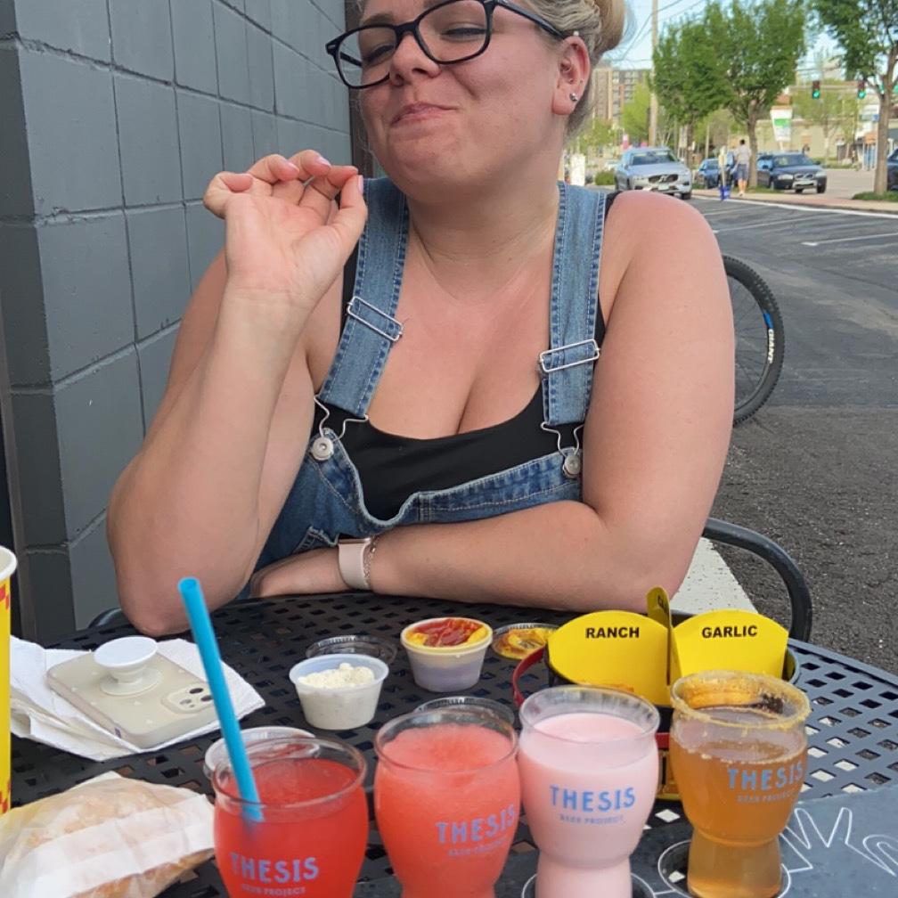 One of many Thesis photos, we met for the first time at Thesis and try to go every Wednesday for date nights (the light pink was by far my favorite little smoothie cocktail)