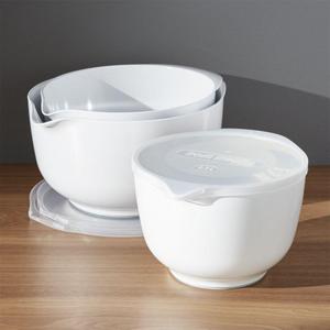 Rosti White Melamine Mixing Bowls with Lids Set