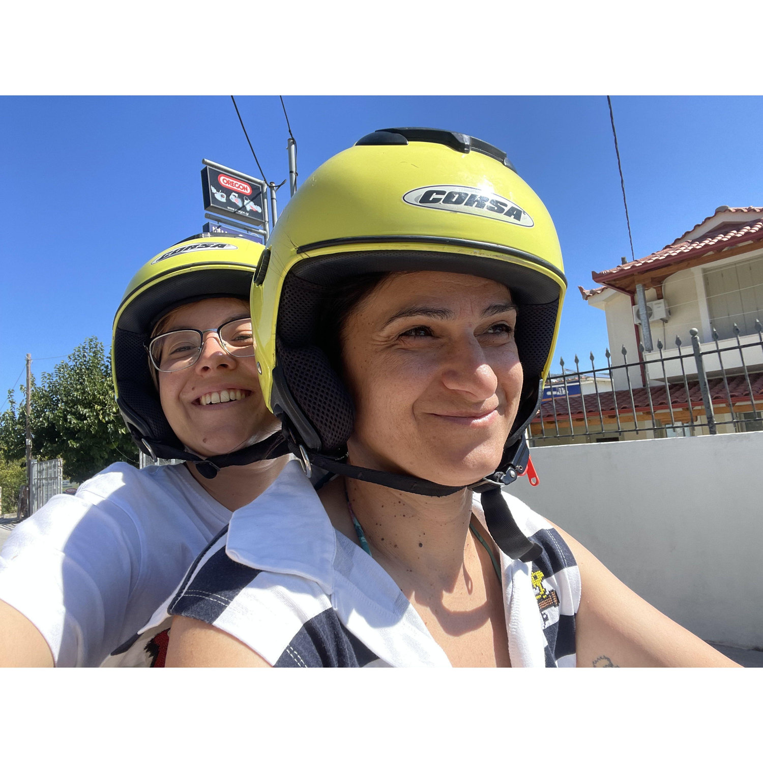 On the motorbike