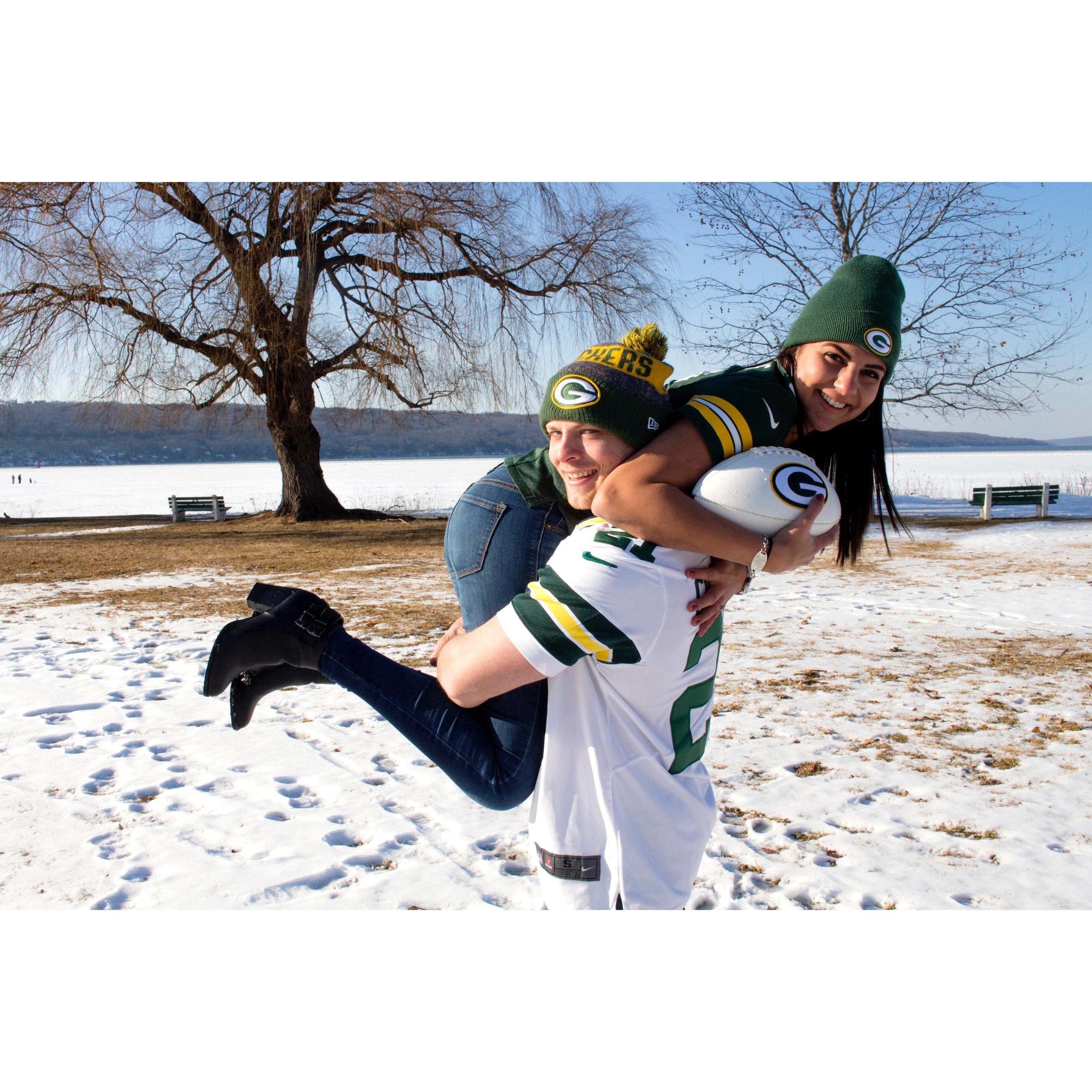 Wouldn't be an engagement photoshoot without a few pictures in our Jerseys!