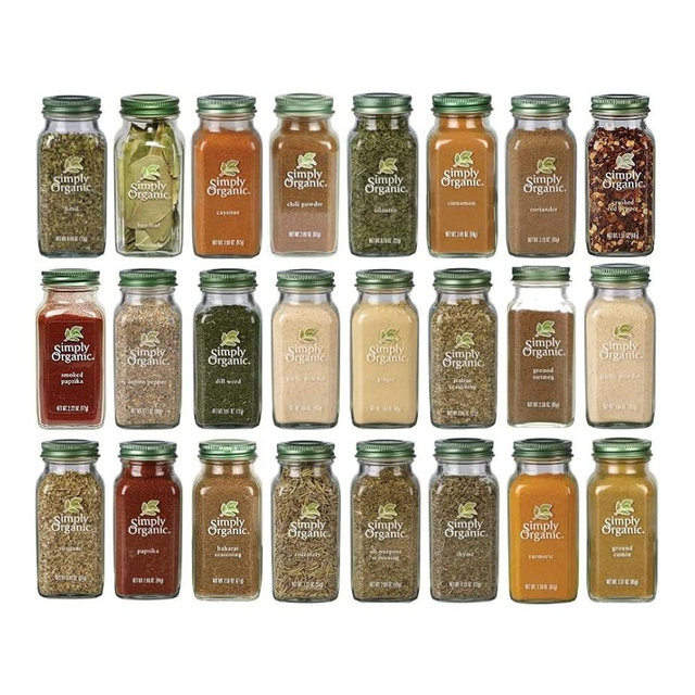 Simply Organic Herbs, Spices and Seasonings Assorted Variety Sampler Set - (24 Count)