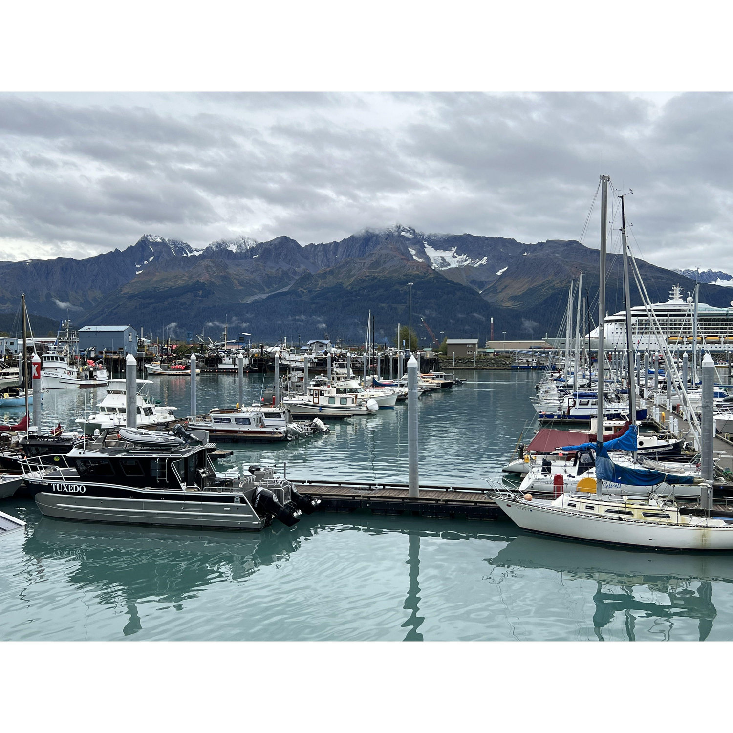 The beginning of our Alaska Cruise in Seward with Aidan's aunts