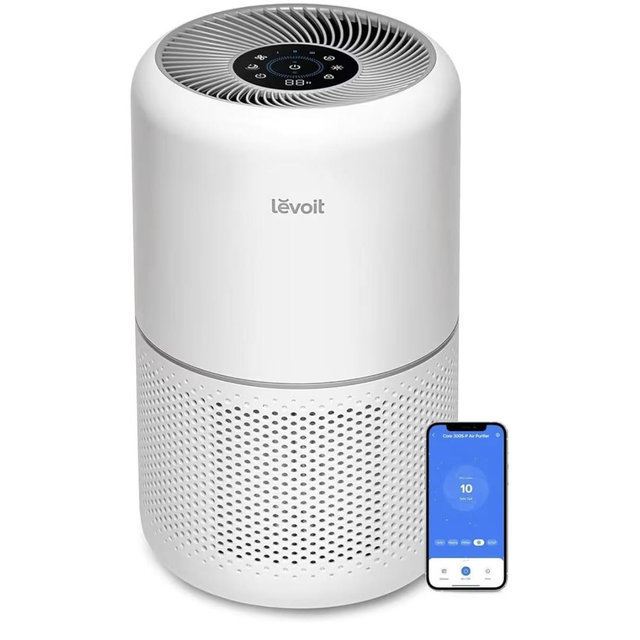 LEVOIT Air Purifiers for Home Bedroom, HEPA Sleep Mode, AHAM VERIFIDE, Smart WiFi for Home Large Room, Quiet Cleaner for Pet Hair, Allergies, Dust, Smoke, Pollen, Alexa Control, Core300S-P, White