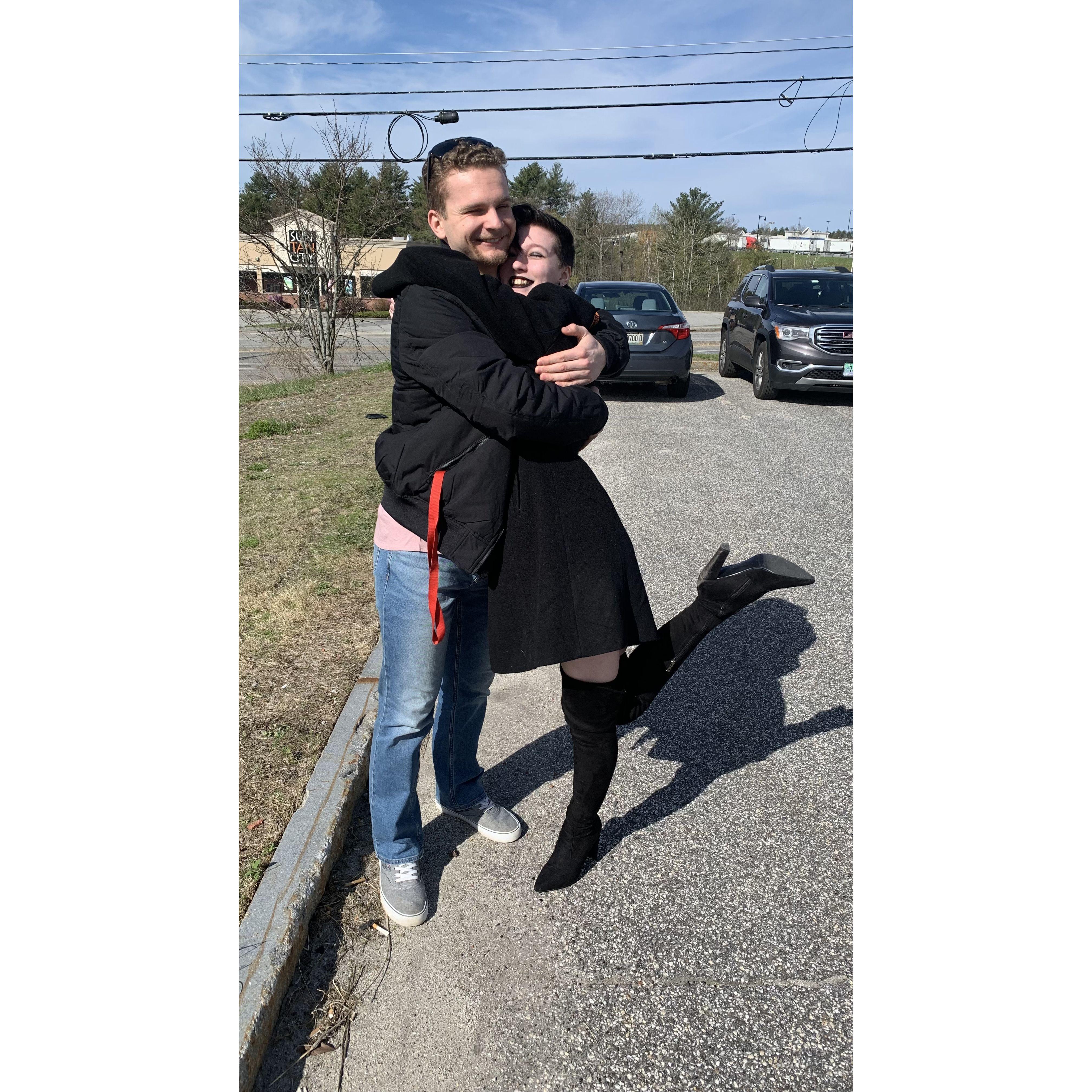 This is our very first picture of us together. We had just finished a wonderful breakfast at iHop with Valeria.