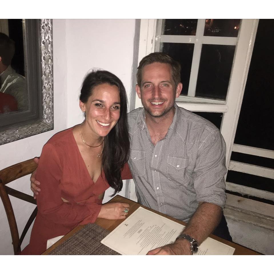 Tan while in Mykonos celebrating our 1 year anniversary