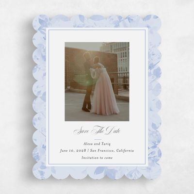 Blue Scalloped Wedding Save the Date - Hermine Photo