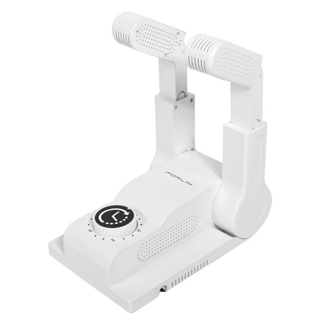 FORLIM Boot Dryer for Work Boots, Shoe Dryer with Heat Blower, Glove Dryer & Boot Warmer - 180° Adjustable Dry Rack - Telescopic Bendable Dry Ports - Intelligent Timer - White