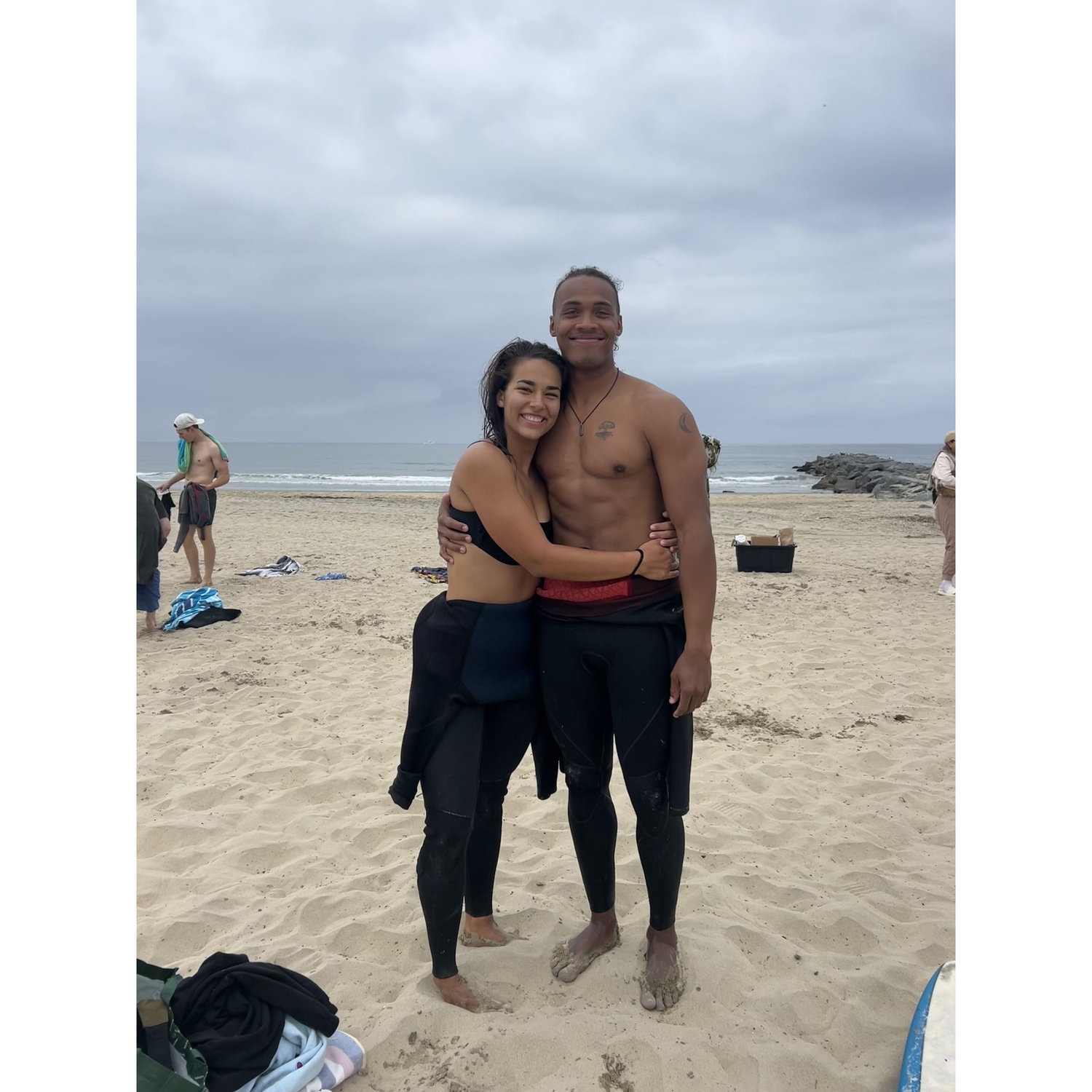We basically fell in love with each other over surfing & it was one excuse to hang out when we were just friends ;)
