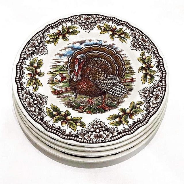 Royal Stafford Thanksgiving Turkey Dinnerware Sets - Set of 4 (Salad Plates)