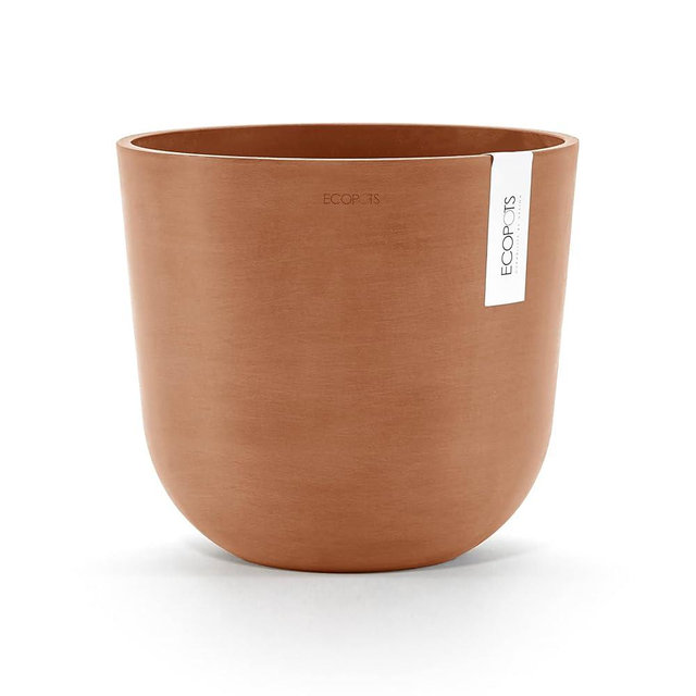 Ecopots Oslo Small Round Planter - 9.8 in x 9.8 in x 8.5 in - Terracotta