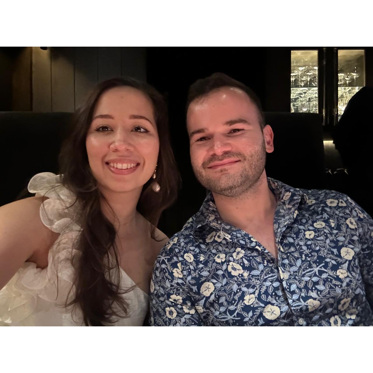 Celebrating our two-year anniversary with a Japanese dinner @Tokyo, Japan!