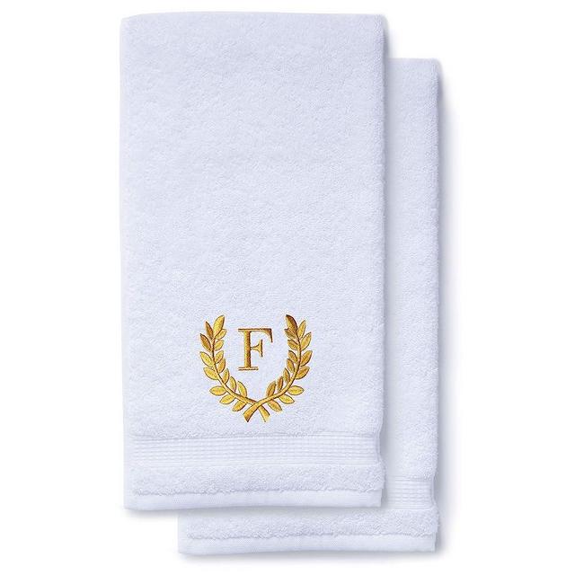 Decorative and Monogrammed Hand Towels for Bathroom Kitchen Makeup | Personalized Gift for Wedding-Bridal | Roman Font Custom Luxury Turkish Towel | Spa Collection, Oversized, 16 X 30 Inch, Set of 2