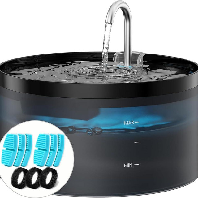 Cat Water Fountain: 108oz/3.2L Cat Fountain Super Silent Pet Water Fountain - Water Fountains for Cats Indoor - Faucet Cat Fountain - Quiet Water Pump - Suitable for Cats and Dogs - BEMOONY