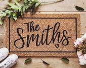 Family Name Doormat / Personalized Family...