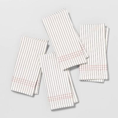 4pk Cloth Napkin Black / Orange - Hearth & Hand™ with Magnolia