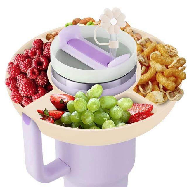 insefocc 2025 Latest model Stanley Cup 40 oz Snack Bowl with Handle, Compatible with Stanley Cup40 oz with Handle, Stanley Accessories, Silicone (White Snack Bowl)