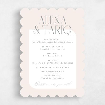 Beige Scalloped Wedding Program - Seibel
