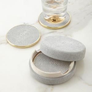 AERIN Dove Shagreen Coasters