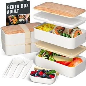 Bentoheaven Premium Bento Box, Microwavable, Color white