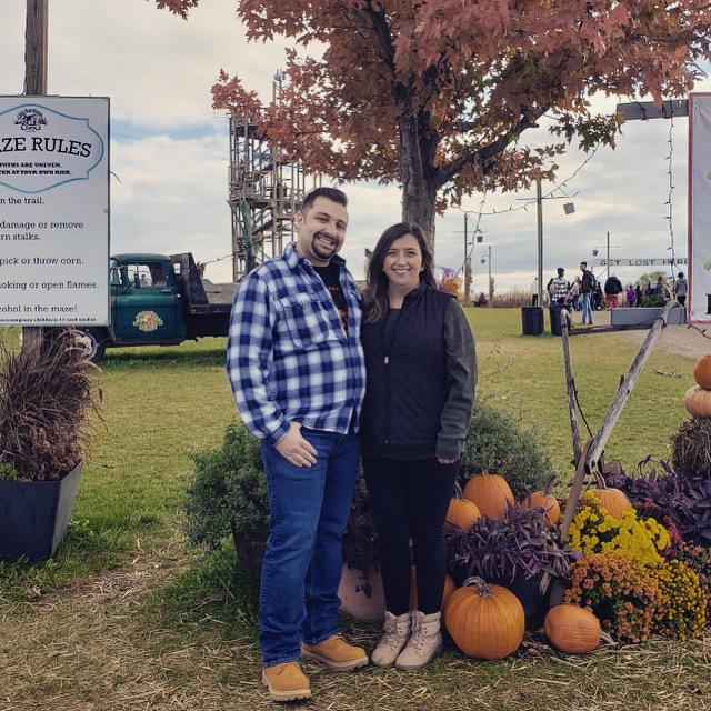 This was taken after Emily BEGGED Joe to go to a pumpkin patch with her. October 2021