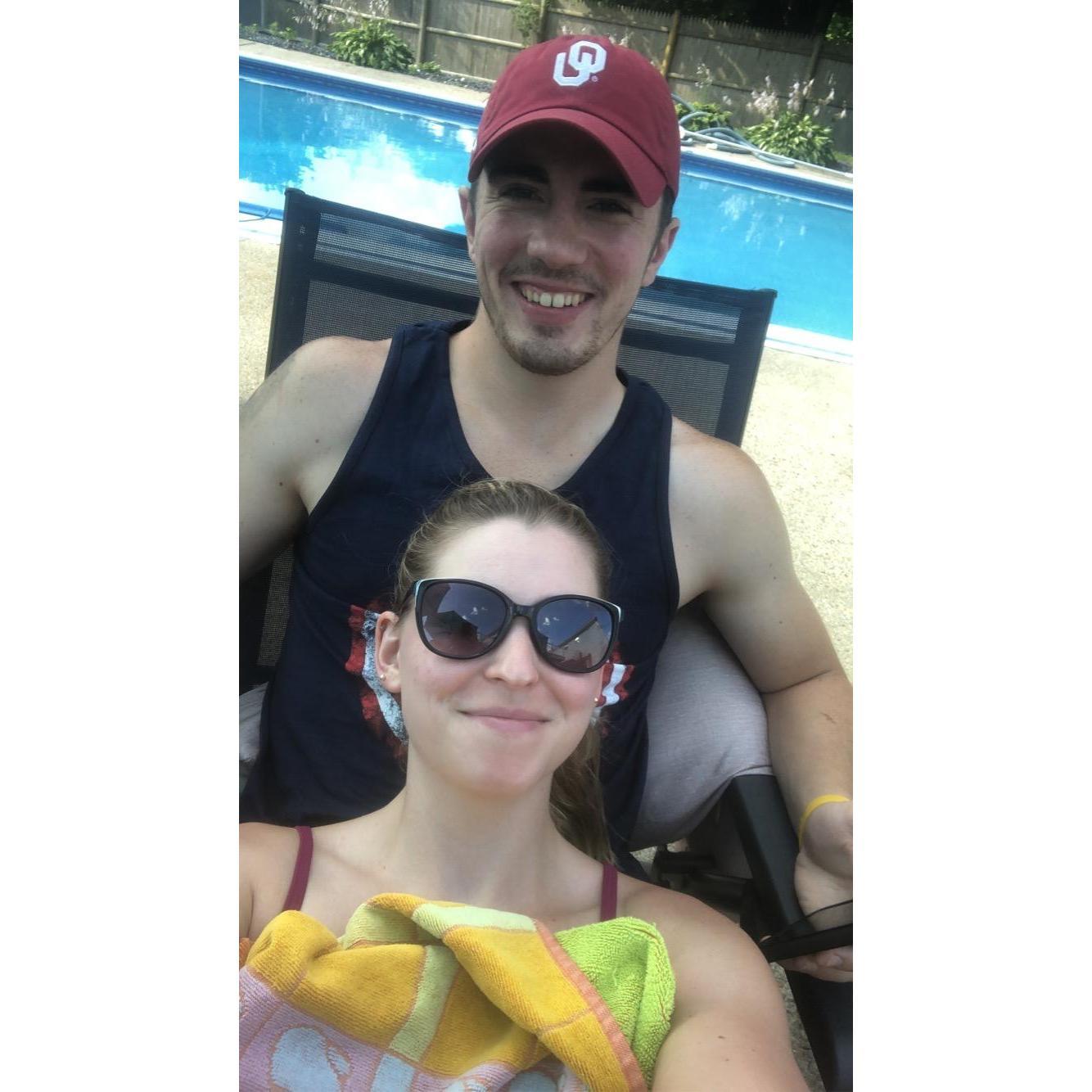 Enjoying the pool while Nicole recovers from gum surgery 2021