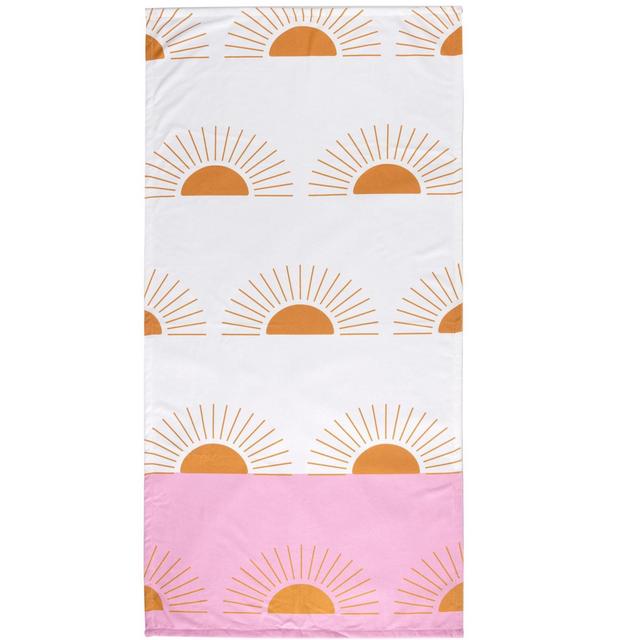 Pink and White Sun Beach Towel - Shiraleah