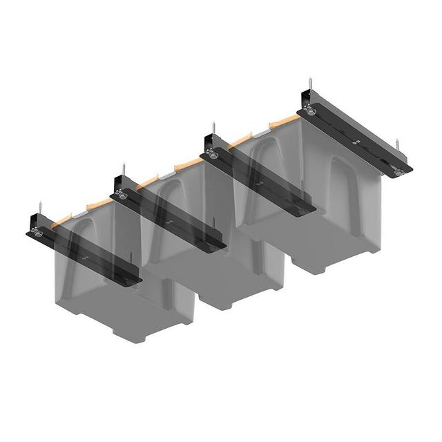 Ultrawall Overhead Garage Storage Racks for Bins, Ceiling Storage Rack Garage Hanging Organizer for Totes with Adjustable Width, Heavy Duty Ceiling Container Bin Rack (4 Pack, 3 Bins)