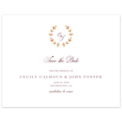 Burnt Orange Wedding Digital Save the Date - Opalite Landscape