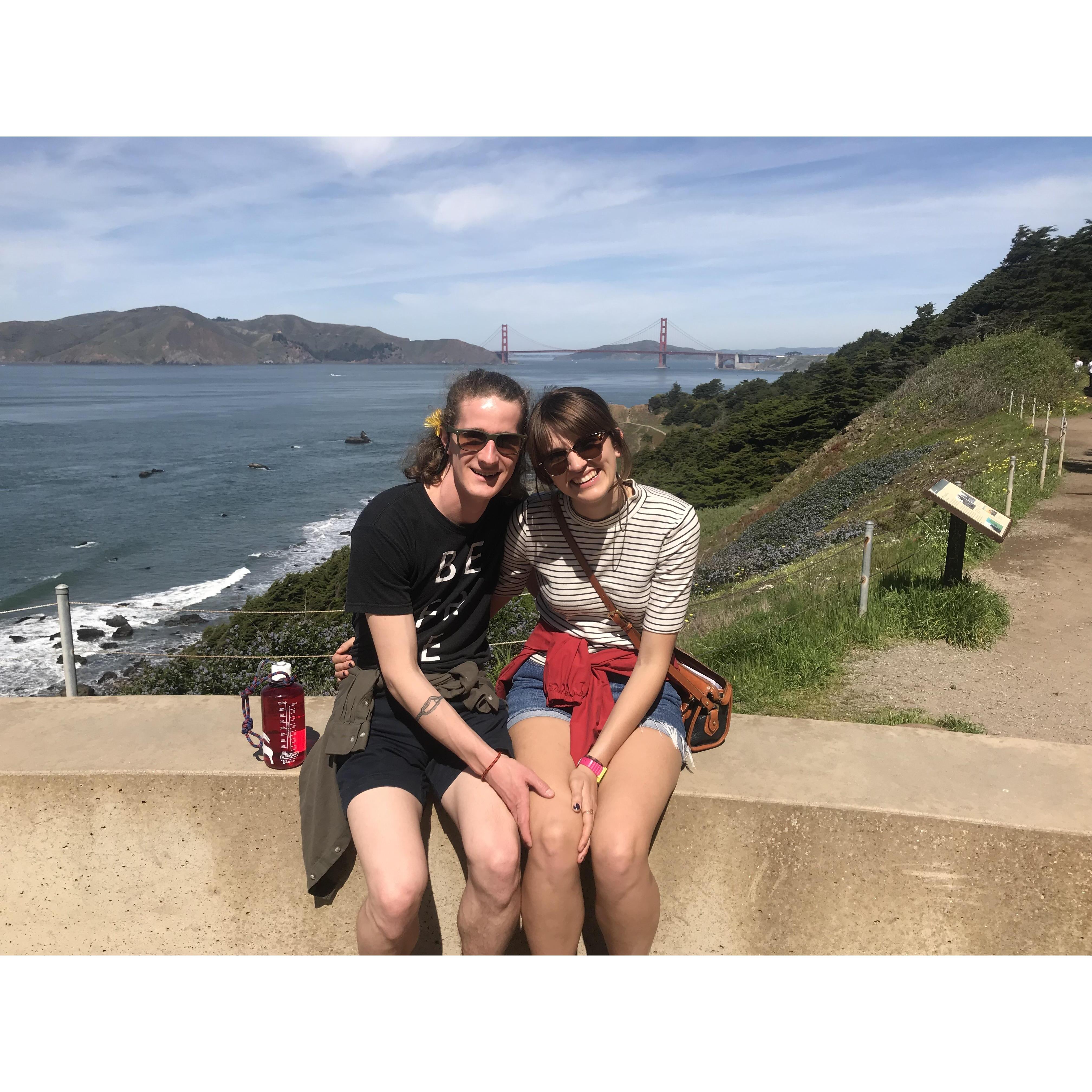 The first time in SF as a couple, seeing Sam's favorite spots in the city and meeting his brothers officially. Classic hand on the knee thing, why do we do this?