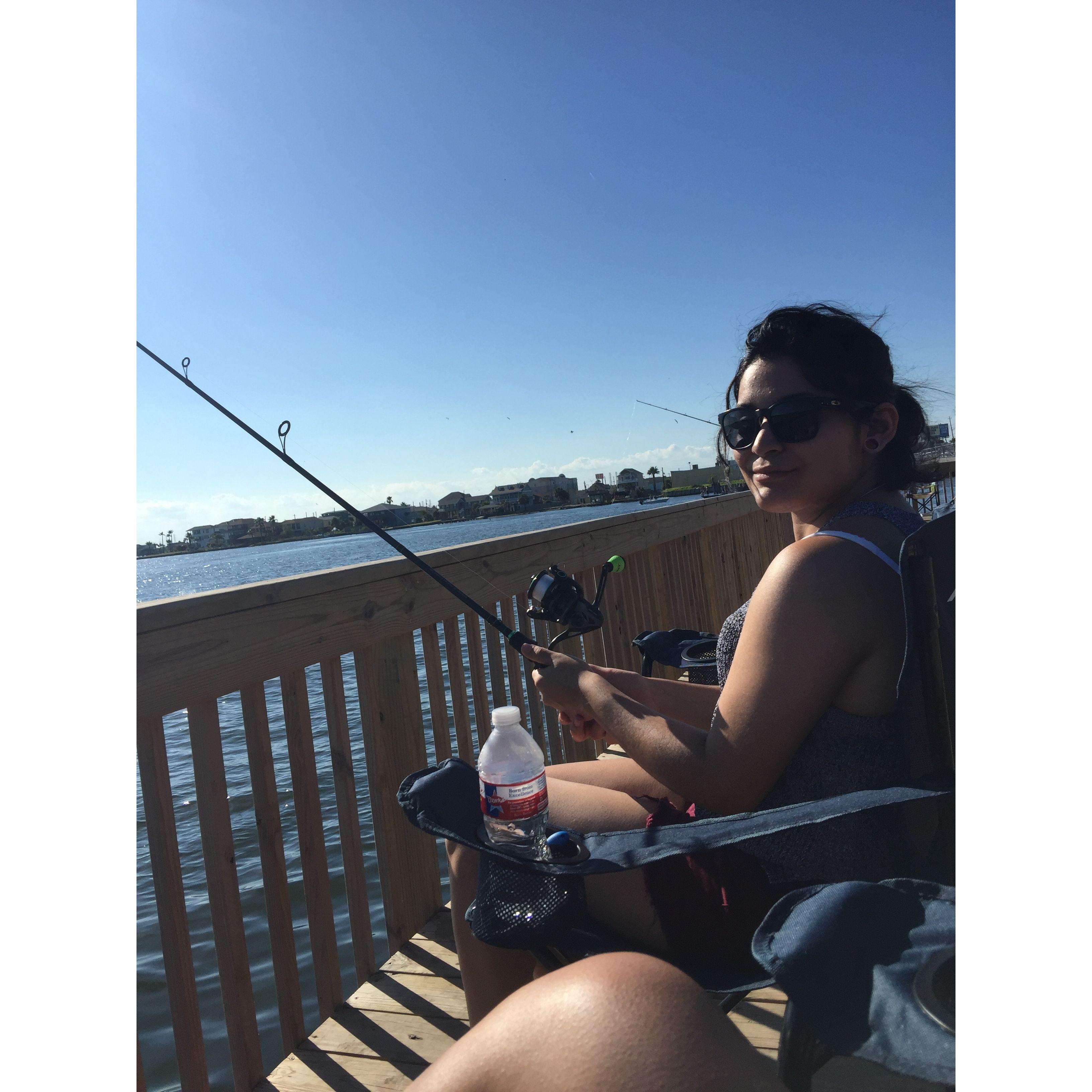 First fishing trip together.  (Marissa is the pro)