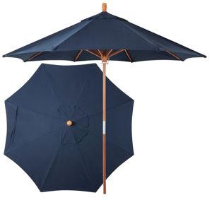 Sunbrella Market Umbrella, Wood, Color:Navy