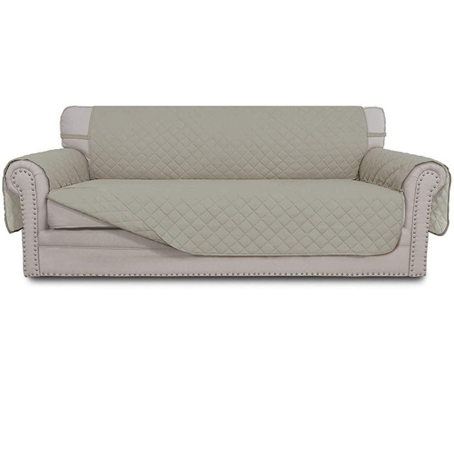 Easy-Going Sofa Slipcover Reversible Sofa Cover Water Resistant Couch Cover with Foam Sticks Elastic Straps Furniture Protector for Pets Kids Children Dog Cat (Sofa, Beige/Beige)