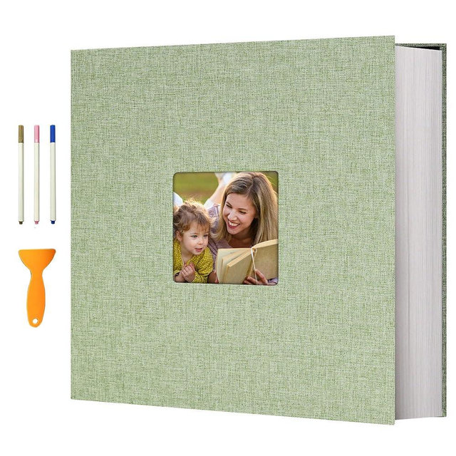 Vienrose Photo Album Self Adhesive 13x12.6 for 600 Photos Linen Scrapbook 120 Pages