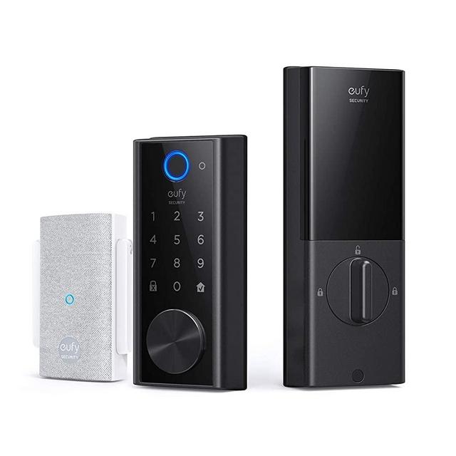 eufy Security Smart Lock Touch, Remotely Control with Wi-Fi Bridge, Fingerprint Keyless Entry Door Lock, Bluetooth Electronic Deadbolt, Touchscreen Keypad, BHMA Certified, IP65 Weatherproof